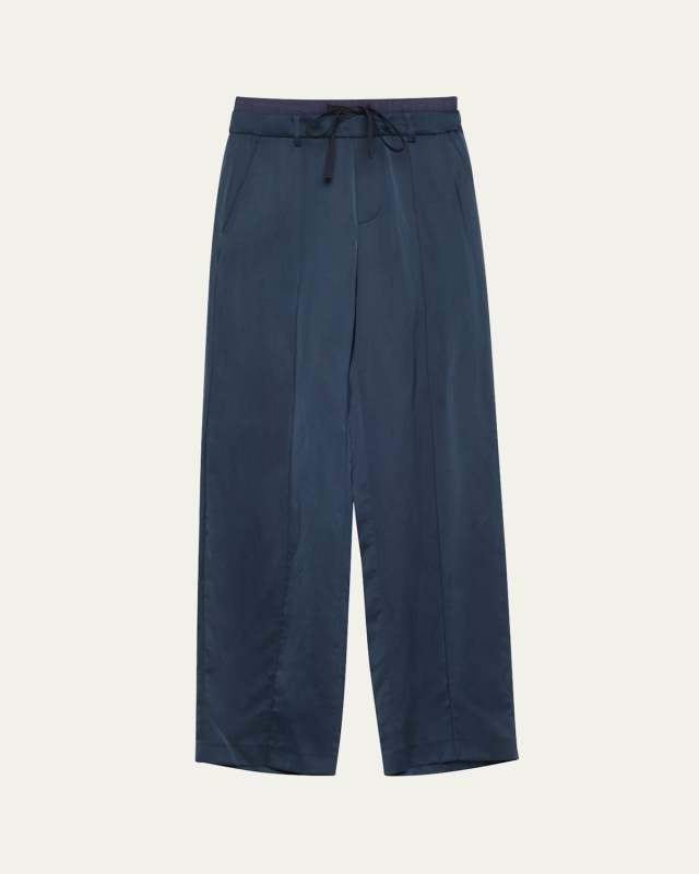 Mid-Rise Double Waistband Pants
